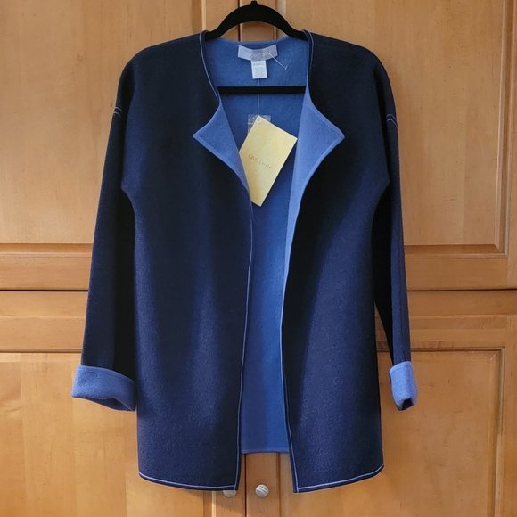 ** NWT ** Modern Soul Reversible Wool Open Front Cardigan/Jacket - Picture 5 of 9